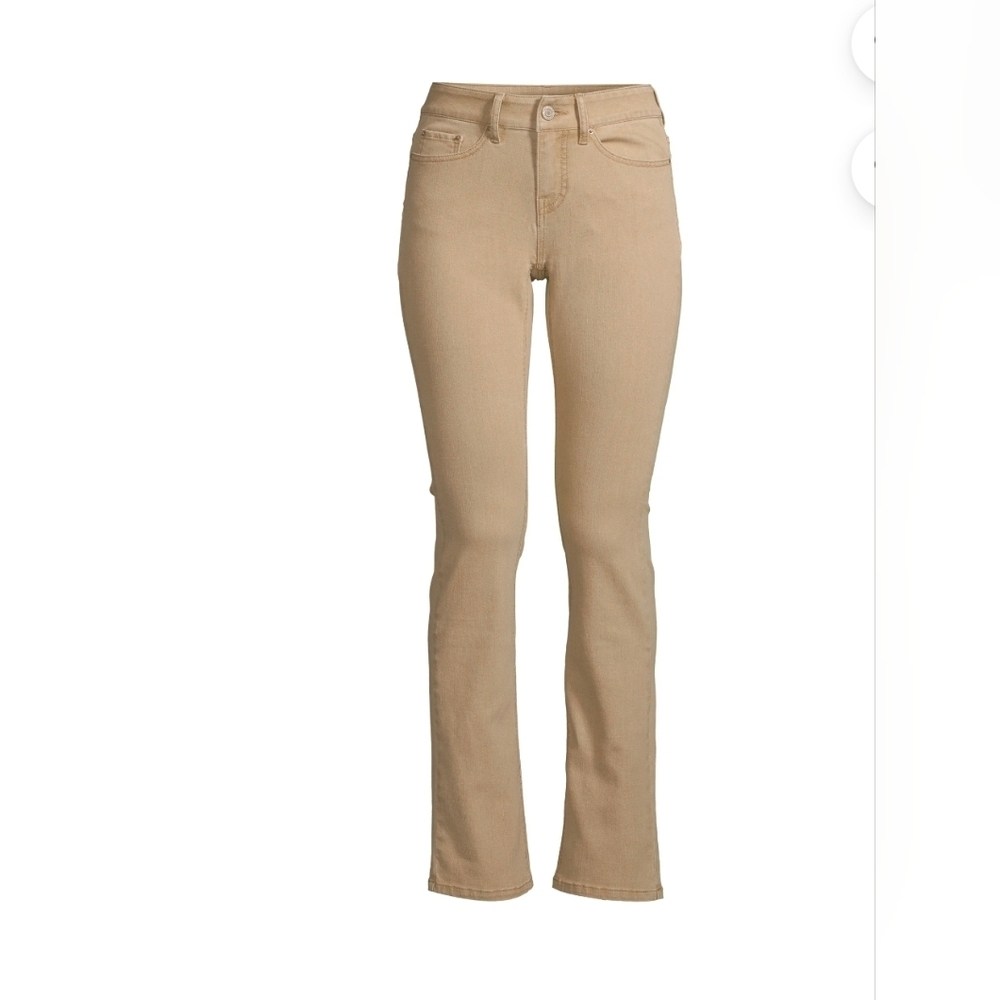 Time and Tru NEW High Rise Bootcut Pants Women's Size 12 Large Stretch Tan 2027